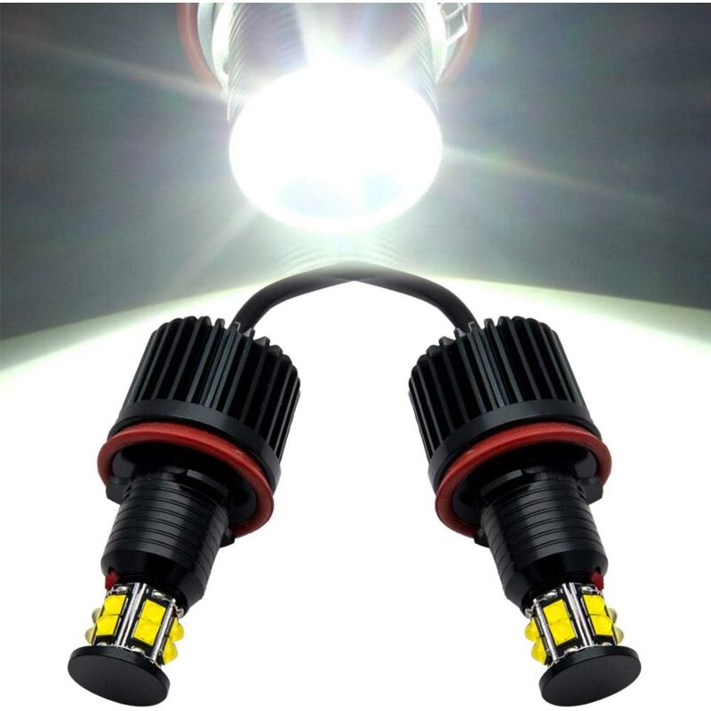 foto del prodotto 2 lampadine a led angel eye halo per e82 e90 e92 e60 e61 e63 e64 e70 e71 e89