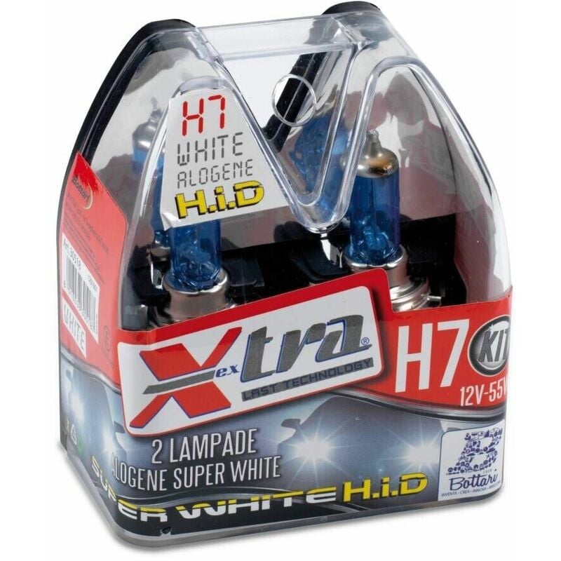 foto del prodotto 2 lampadine auto h7 alogene 12v. 55w bottari luce bianca potentissima in cover