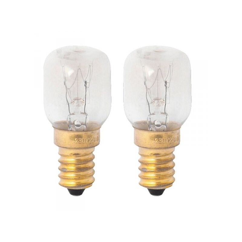 foto del prodotto 2 lampadine da forno e microonde, lampadina e14 st25 15w 230v 80 lumen 2800k resistente alta temperatura fino a 300 gradi
