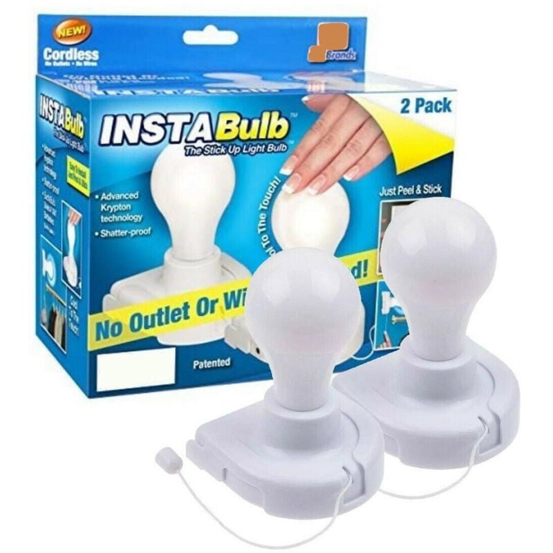 foto del prodotto 2 lampadine insta bulb lampadina a batteria con filo di accensione e spegnimento - - trade shop traesio