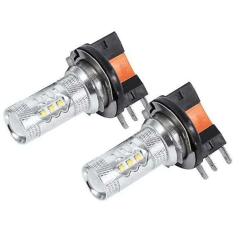 foto del prodotto 2 lampadine per fari auto a led h15 80w bianche