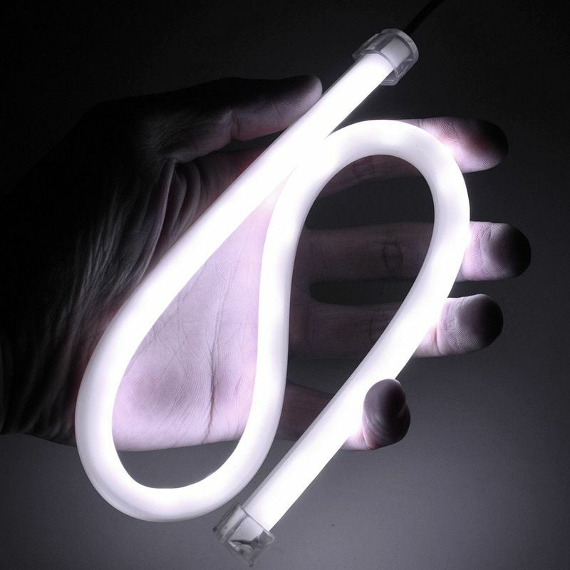 foto del prodotto 2 luci diurne a 57 led drl per auto in silicone flessibile - 45cm