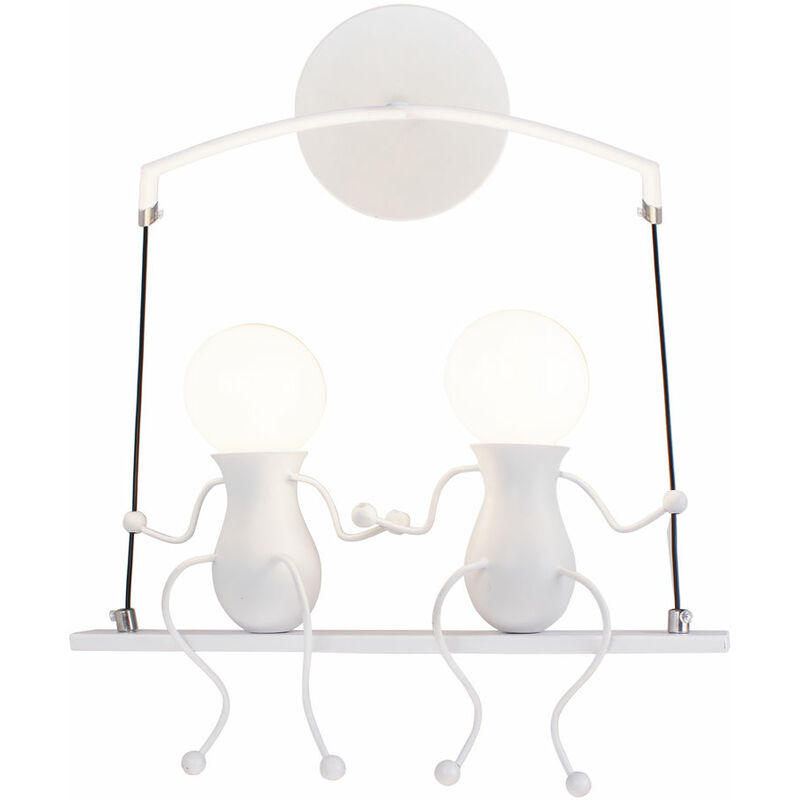 foto del prodotto 2 luci lampada a muro interno in metallo, moderna lampada da parete in design di umanoide oscillazione, lampada per corridoio cucina isaland camera