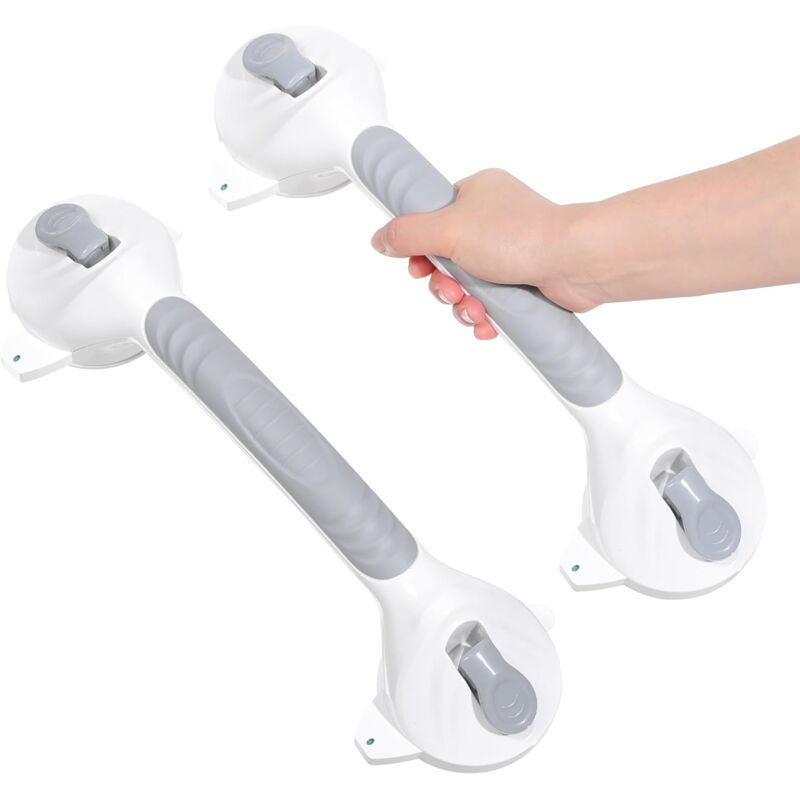 foto del prodotto 2 maniglie per doccia senza foratura 38 cm, maniglia per doccia con ventosa,