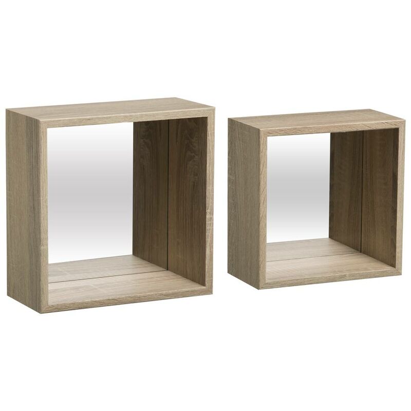foto del prodotto 2 mensole a muro a specchio cubo fixy effetto rovere 5five