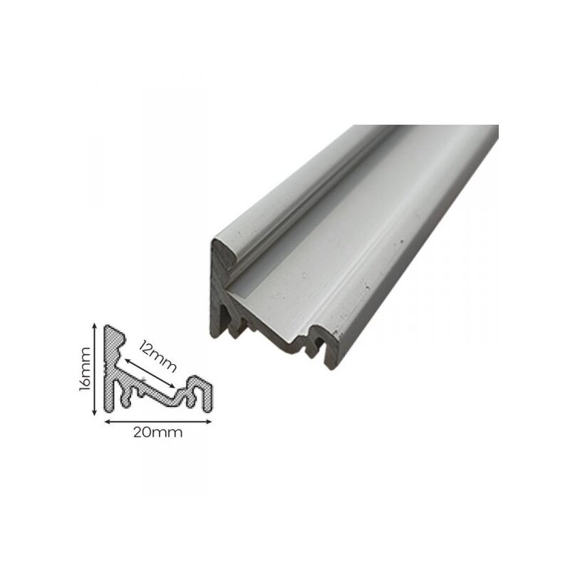 foto del prodotto 2 metri profilo alluminio angolare 30 60 gradi bianco 20x16mm interno 12mm