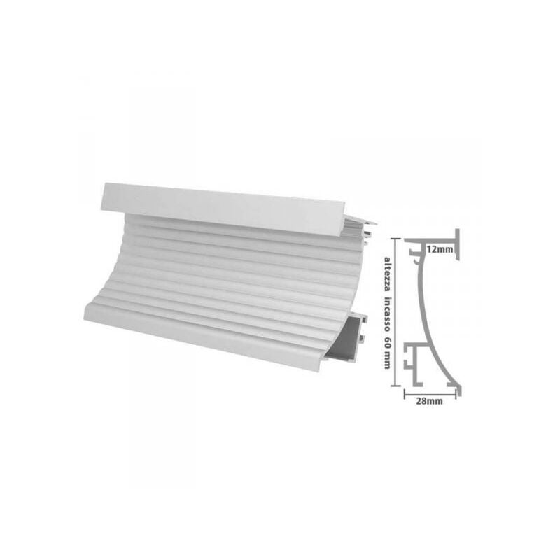 foto del prodotto 2 metri profilo canalina alluminio led da incasso a muro per faretto led segnapassi