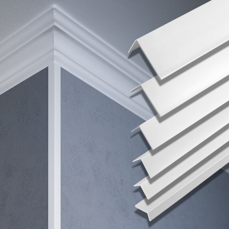 foto del prodotto 2 metri striscia angolare pvc plastica effettore profilo f 10x10mm - f19