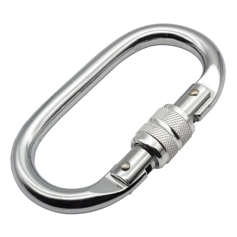 foto del prodotto 2 moschettoni da arrampicata da 25 kn, moschettoni in acciaio inossidabile o lock con tenditori, adatti per arrampicata, discesa in corda doppia,