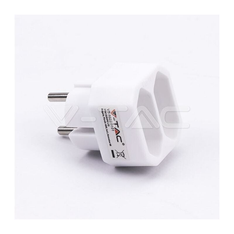 foto del prodotto 2 outlet adapter 2.5a white label poly bag
