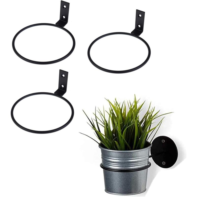 foto del prodotto 2 pack metal wall mounted flower pot holders balcony outdoor flower planter small 2pcs 13.5 x 11 x 6.5cm