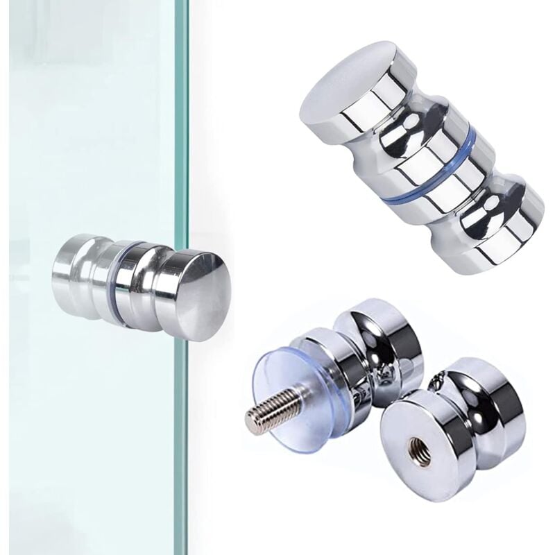 foto del prodotto 2 paia maniglie per porta doccia in acciaio inossidabile, maniglie per porta doccia scorrevoli, maniglie per porta doccia in vetro per bagno, cucina,
