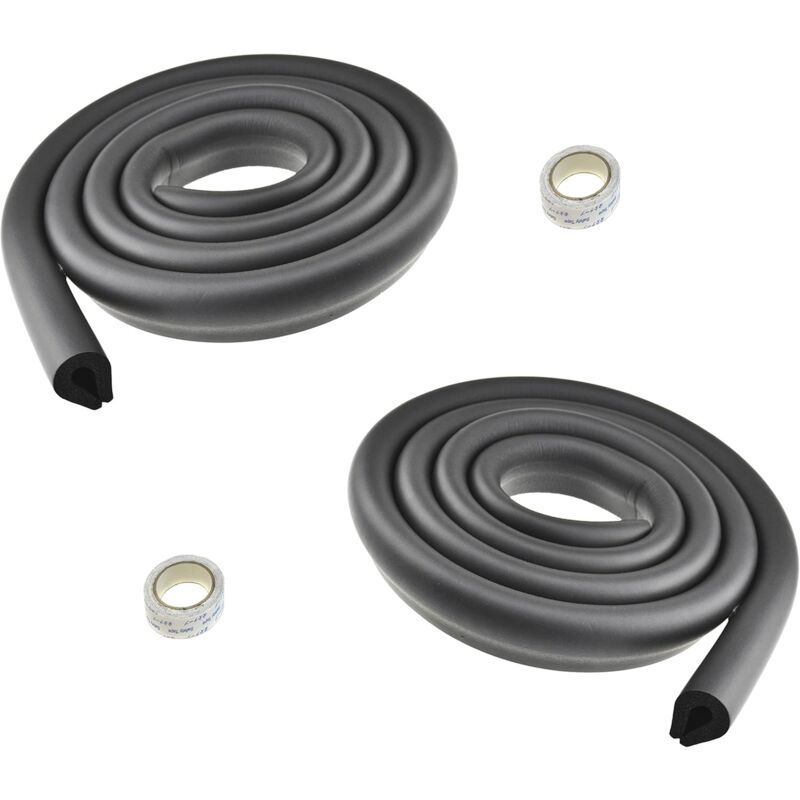 foto del prodotto 2 paraspigoli per bambini in gomma, bimbi sicurezza proteggi per sicurezza dei bambini 2m u - nero