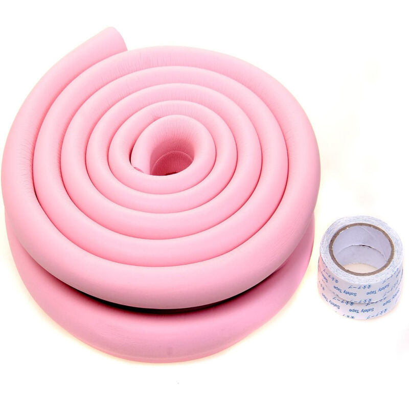 foto del prodotto 2 paraspigoli per bambini in gomma, bimbi sicurezza proteggi per sicurezza dei bambini 2m u rosa