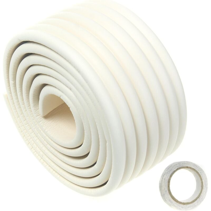 foto del prodotto 2 paraspigoli per bambini in gomma, bimbi sicurezza proteggi per sicurezza dei bambini 2m w beige