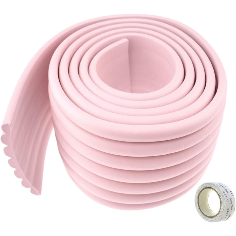 foto del prodotto 2 paraspigoli per bambini in gomma, bimbi sicurezza proteggi per sicurezza dei bambini 2m w rosa