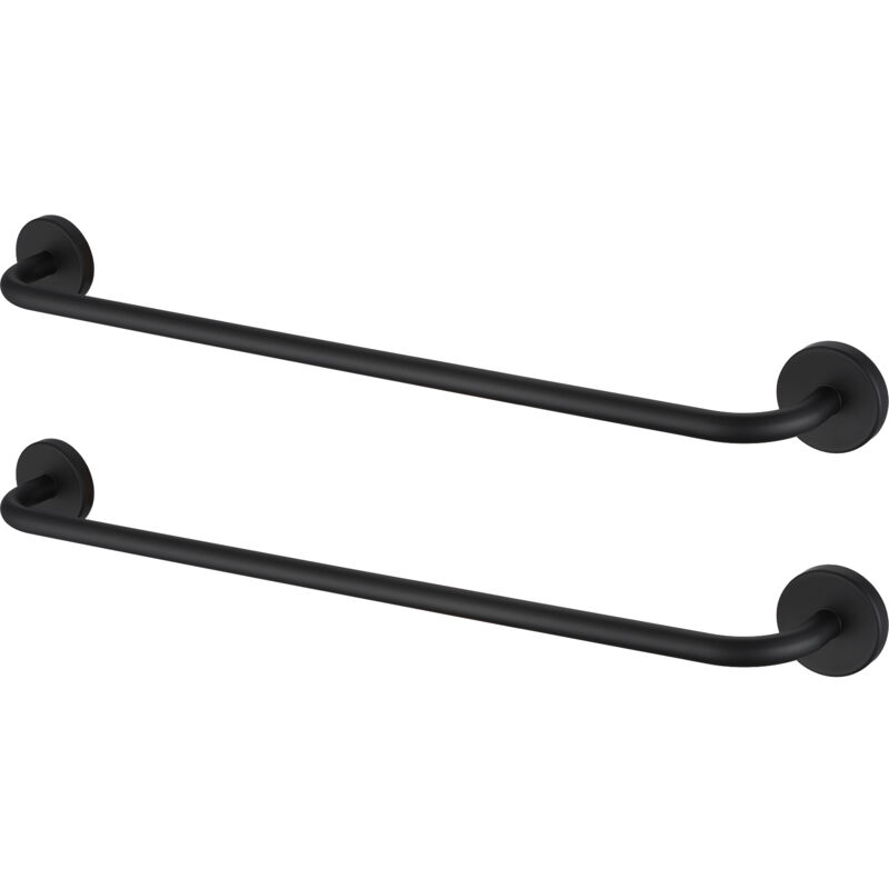 foto del prodotto 2 pcs portasciugamani in acciaio inox portasciugamani da bagno portasciugamani da bagno 60 cm portasciugamani da doccia a parete, nero opaco