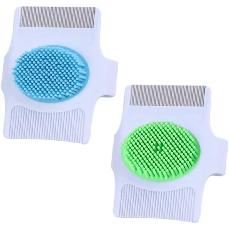 foto del prodotto 2 pet bath brushes pet detangling comb 3 in 1 multifunctional pet comb with ring handle