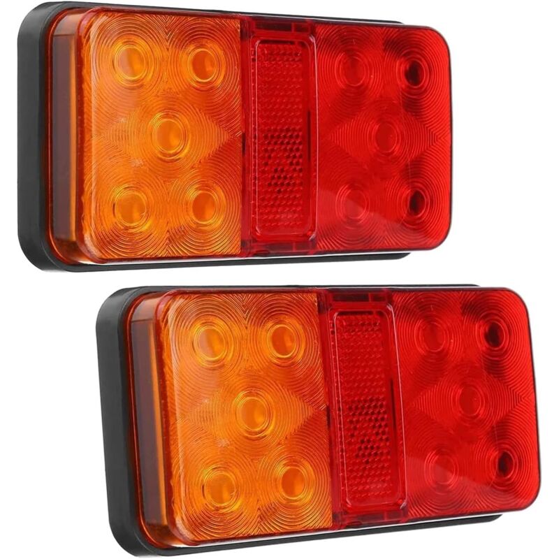 foto del prodotto 2 pezzi 12v 10led impermeabile camion rimorchio camion fanale posteriore auto segnale di svolta freno posteriore lampada di arresto barca rv camper