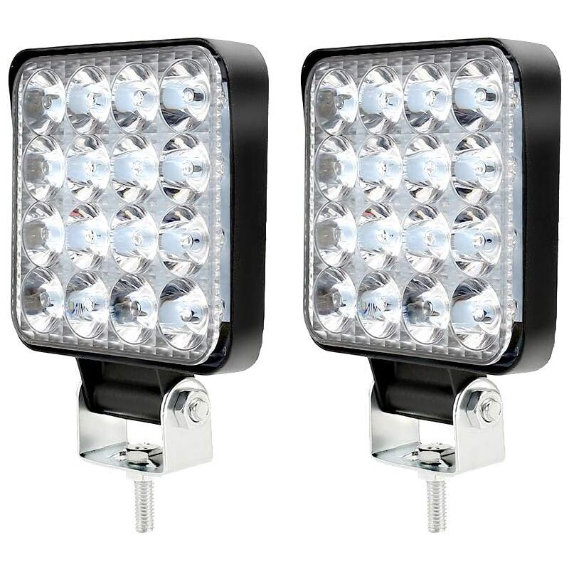 foto del prodotto 2 pezzi 12v 48w 6500k led luce di lavoro ip 67 impermeabile resistente per trattore camion moto barca suv
