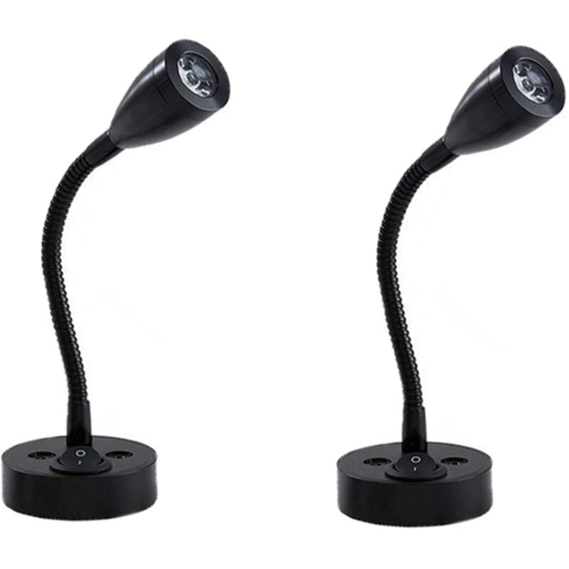 foto del prodotto 2 pezzi 12v led spot luci di lettura interruttore regolabile lampada da comodino luce interna camper 6000k bianco per camper