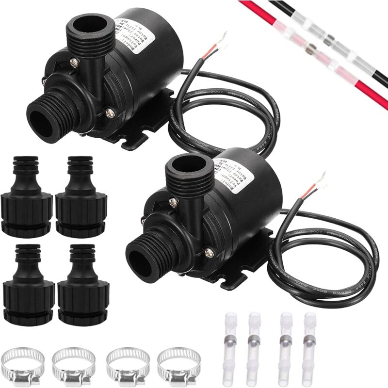 foto del prodotto 2 pezzi 12v pompa acqua, mini pompa acqua sommergibile motore brushless 800l h 5m mini pompa acqua sommergibile brushless per laghetto, acquario,