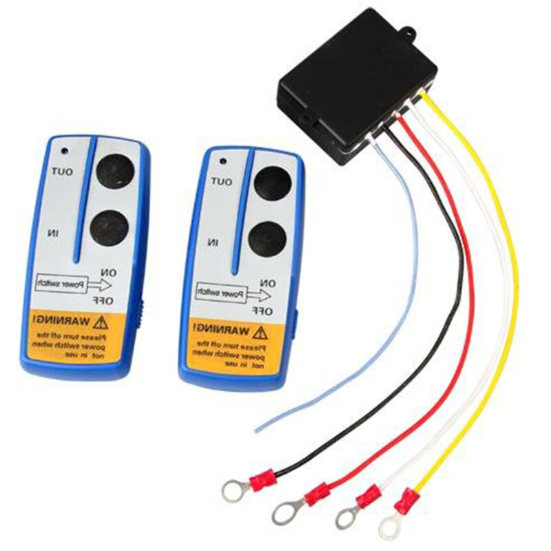 foto del prodotto 2 pezzi 12v telecomando per verricello wireless resistente 78 20m portata remota con spia luminosa per jeep atv suv