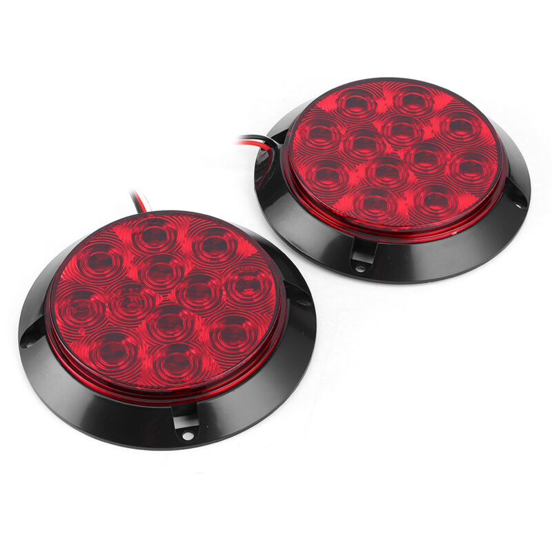 foto del prodotto 2 pezzi 12v24v 16led impermeabile rotondo fanale posteriore freno stop lampada per barca atv camion