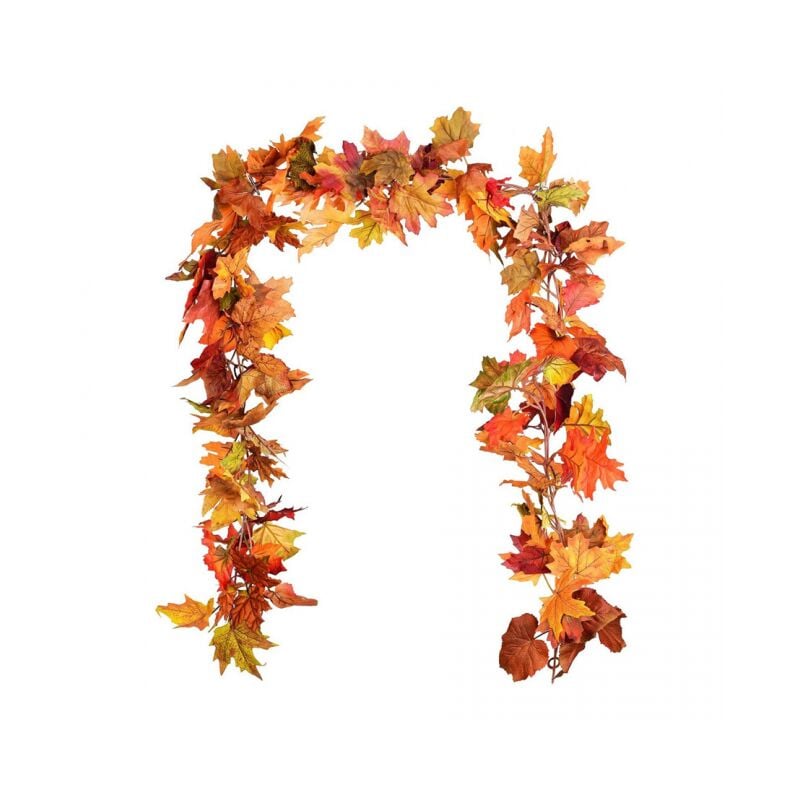 foto del prodotto 2 pezzi 175 cm ghirlanda di foglie autunnali artificiali, foglie di acero rampicanti artificiali acero finto pianta sospesa per camino festa di nozze