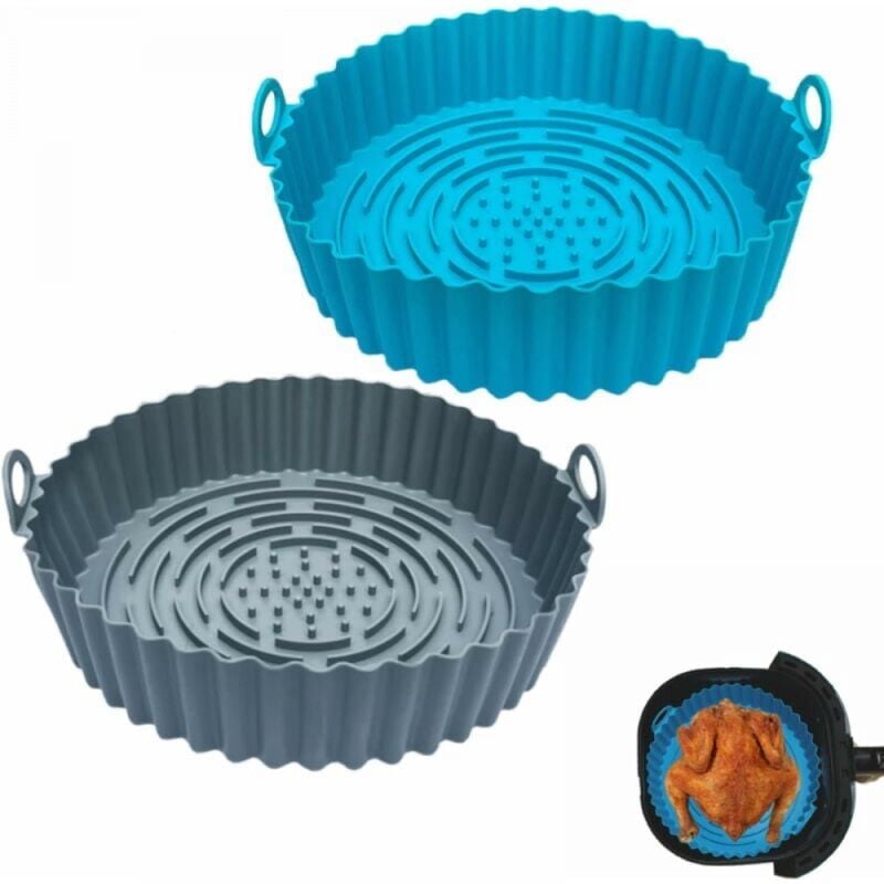 immagine 0 del prodotto 2 pezzi accessori per friggitrice ad aria 20 cm accessori per friggitrice ad aria riutilizzabili rotondi per griglia di cottura, forno, microonde