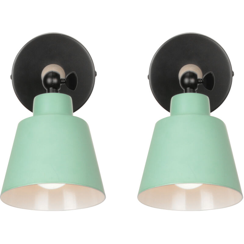 foto del prodotto 2 pezzi applique da parete interno, moderna lampada da parete con paralume regolabile e27 edison per soggiorno camera da letto sala da pranzo verde 