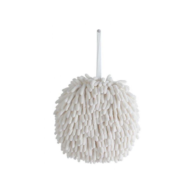 foto del prodotto 2 pezzi bianco grigio asciugamano da cucina in peluche assorbente asciugamano da appendere asciugamano ad asciugatura rapida