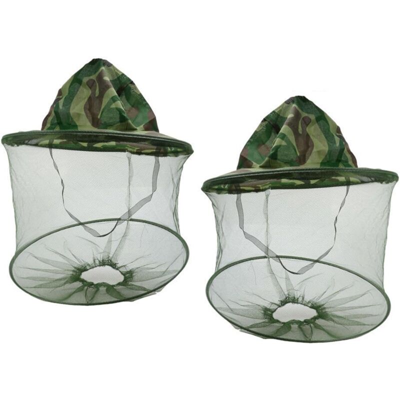 foto del prodotto 2 pezzi cappello da apicoltore mimetico fascia per la testa protezione in rete attrezzatura da pesca all aperto forniture per apicoltura