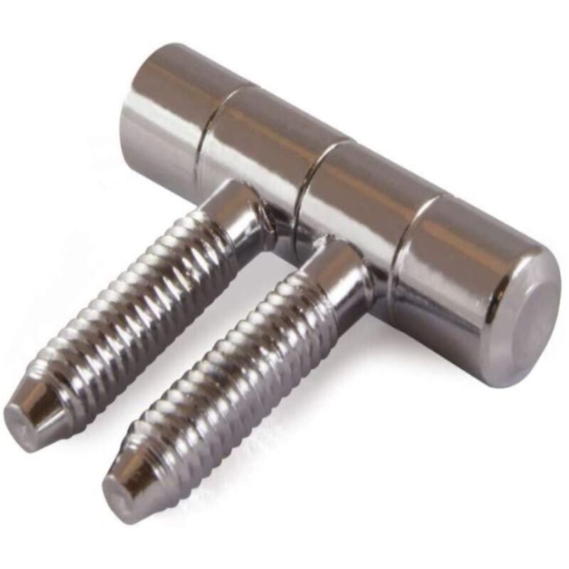 foto del prodotto 2 pezzi cerniere anuba tornite 9mm in acciaio cromato femmine