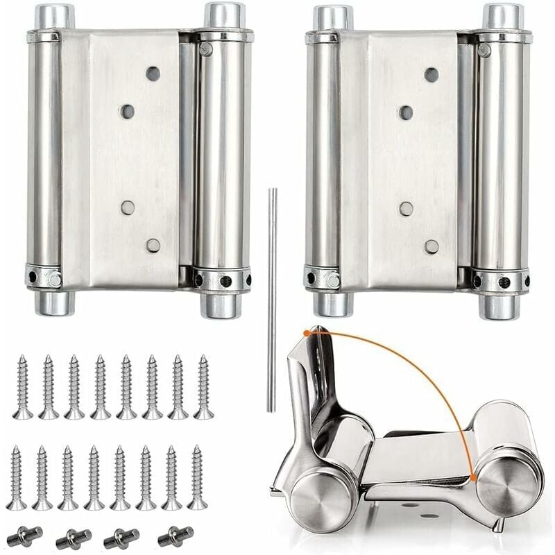 foto del prodotto 2 pezzi cerniere per porte a battente cerniera a molla capacità di carico fino a 15 kg 76 mm 3 pollici