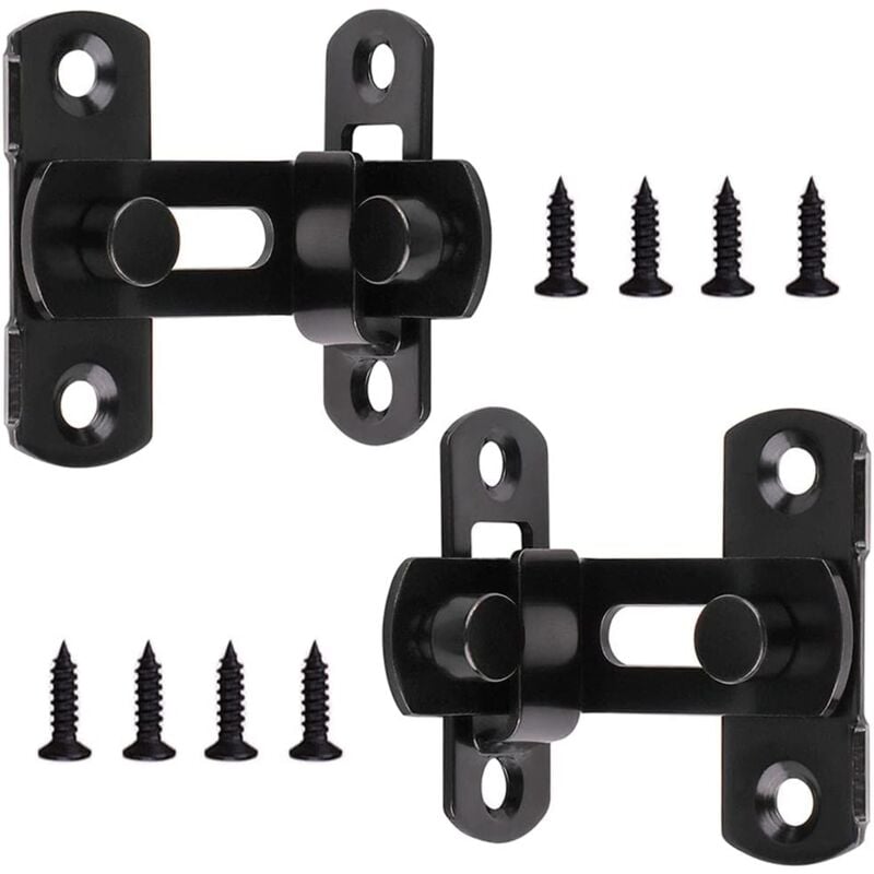 foto del prodotto 2 pezzi chiavistelli ad angolo retto per porte, chiusura a levetta in acciaio inox, serratura per porta, fibbia per porta, chiavistello per porta,