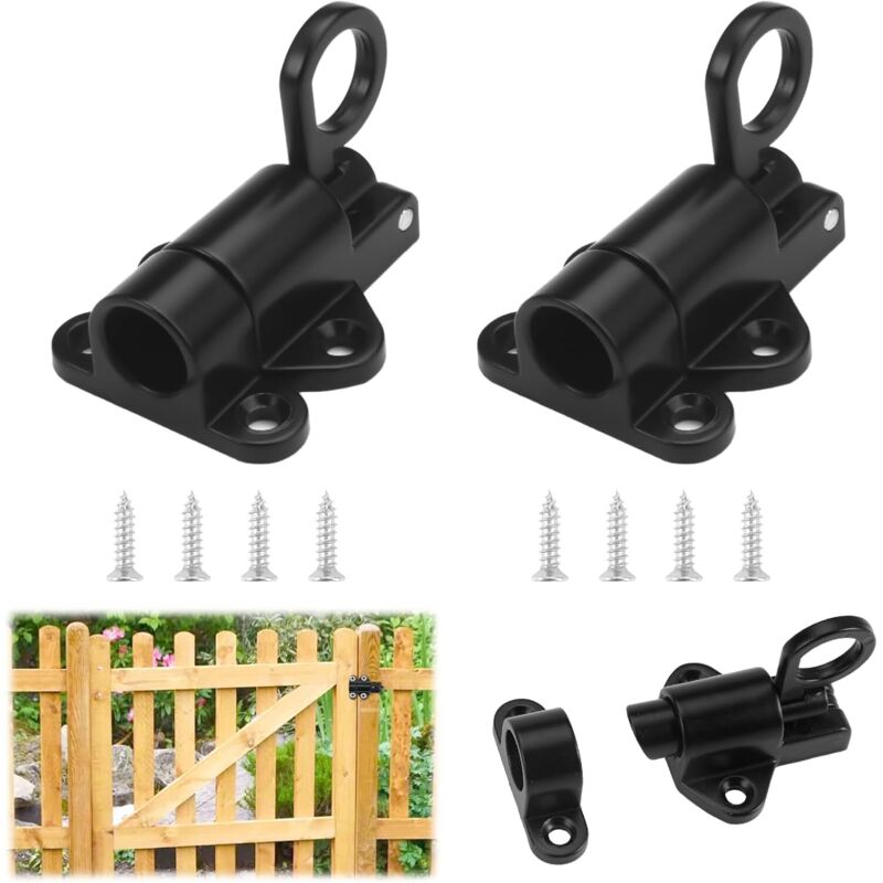 foto del prodotto 2 pezzi chiavistello per porta esterna, serratura a rimbalzo, serratura automatica, chiavistello a molla per finestre, capannoni, camere da letto,