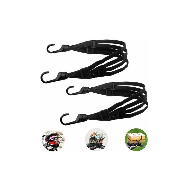 foto del prodotto 2 pezzi cinghia per bagagli con doppi ganci per bici da moto, portapacchi elastico con tenditore regolabile, tenditore piatto con ganci accessorio