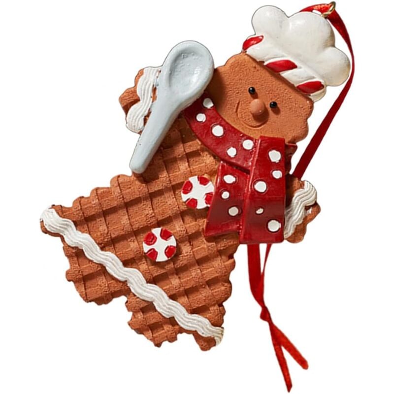 foto del prodotto 2 pezzi ciondolo omino di pan di zenzero decorazione per albero di natale ornamenti di omino di pan di zenzero ornamenti di omino di pan di zenzero