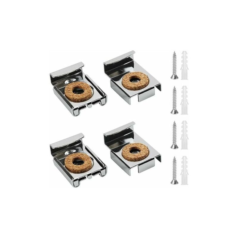 foto del prodotto 2 pezzi clip per specchio a molla gancio per specchio clip di fissaggio per specchio morsetto supporti per specchio con borchie e viti per i ganci di