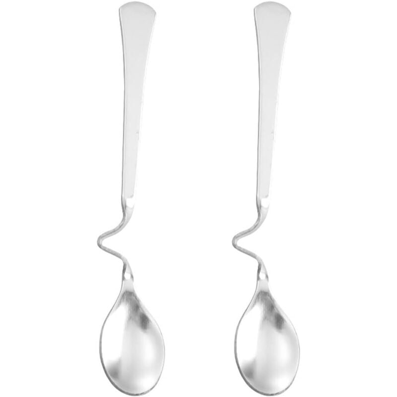 foto del prodotto 2 pezzi cucchiaio per miele, marmellata acciaio inossidabile argento 12,6x2cm - sollbry