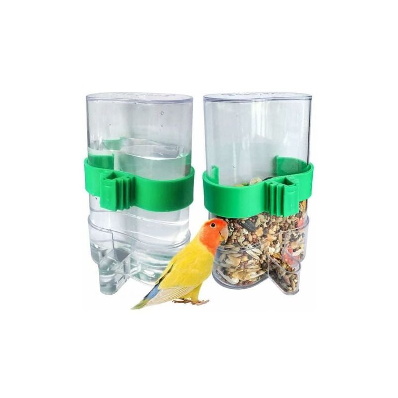 foto del prodotto 2 pezzi di abbeveratoio automatico, abbeveratoio per uccelli, mangiatoia automatica per uccelli, mangiatoia automatica per uccelli, accessori per