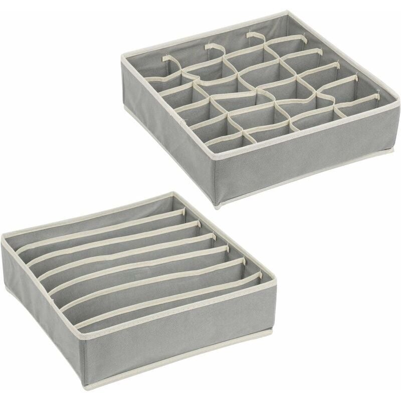 foto del prodotto 2 pezzi di biancheria intima cassetto organizer pieghevole scatole di immagazzinaggio per reggiseno calzini cravatte cassettiera contenitore per