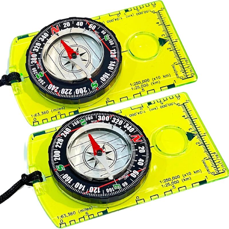 foto del prodotto 2 pezzi di bussola per orientamento per escursionismo bussola per bambini boy scout set di attrezzi per mappa di navigazione magnetica