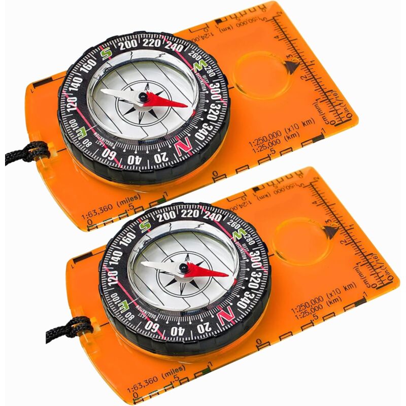 foto del prodotto 2 pezzi di bussola per orientamento per escursionismo bussola per bambini boy scout set di attrezzi per mappa di navigazione magnetica