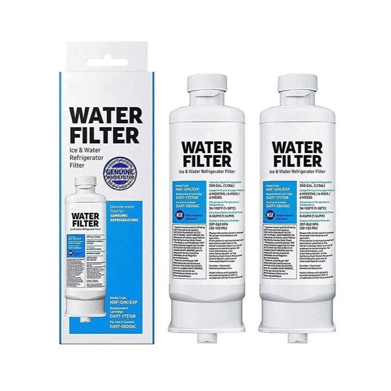 foto del prodotto 2 pezzi di cartuccia filtro acqua originale samsung da97 17376b da97 08006c modello haf qin exp ricambi per frigorifero