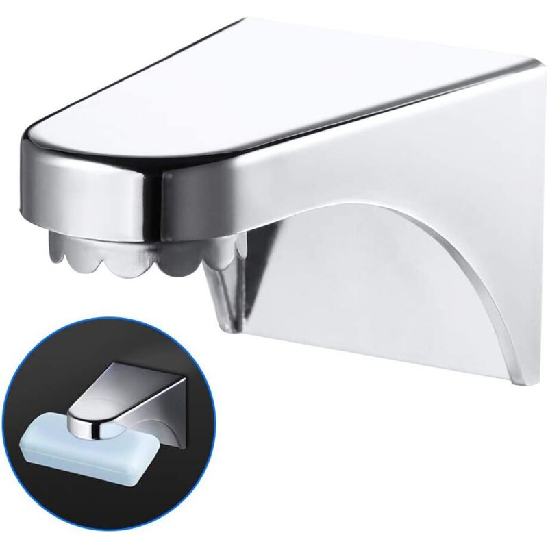 foto del prodotto 2 pezzi di portasapone magnetico abs da parete portasapone magnetico 3m forte adesivo portasapone adesivo per bagno, cucina, lavello accessori da