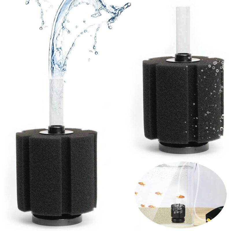 foto del prodotto 2 pezzi di protezione a rete del filtro, filtro in spugna per acquario, filtro in spugna biochimico per acquario, acquario