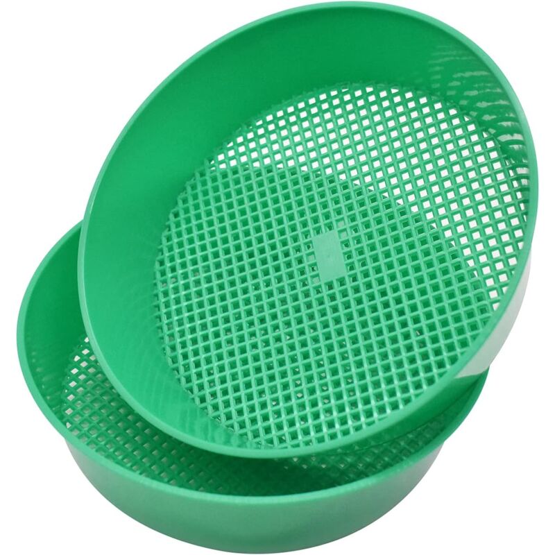 foto del prodotto 2 pezzi di setaccio da giardino in plastica per giardino, pietra, sabbia, terreno, piantine, traliccio, attrezzi da giardinaggio, giardinaggio,