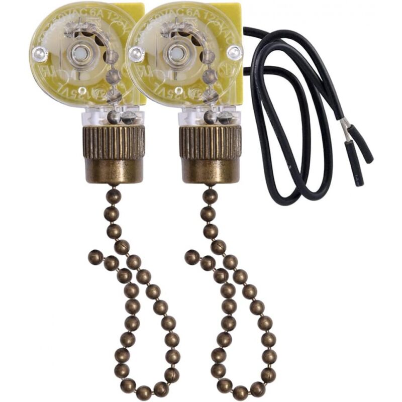 foto del prodotto 2 pezzi ear ze 109 interruttore luce ventilatore da soffitto interruttore luce cablato con cordino di trazione